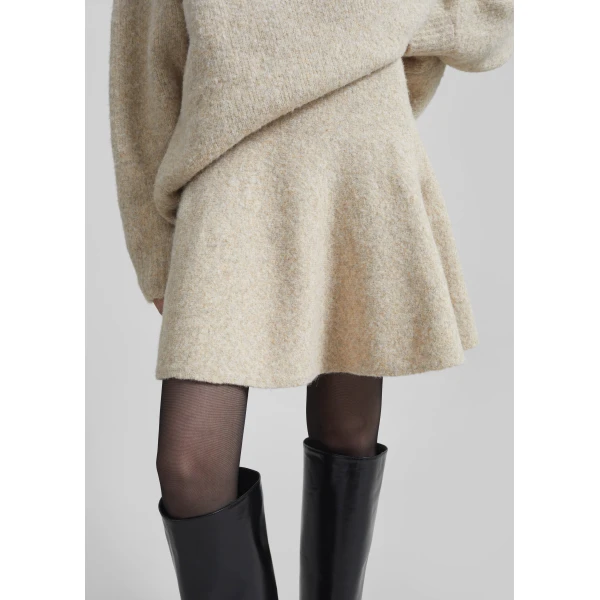 The Frankie Shop Dienne Knit Mini Skirt – Beige, view 4