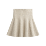 The Frankie Shop Dienne Knit Mini Skirt - Beige - Oversized Minimalist Skirts in Beige - Shop at Coveti