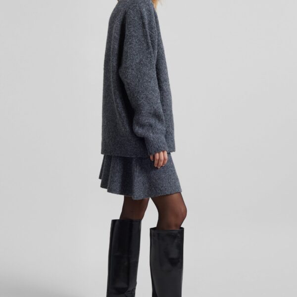 The Frankie Shop Dienne Polo Sweater - Grey - Oversized Minimalist Knitwear in Grey - Shop at Coveti