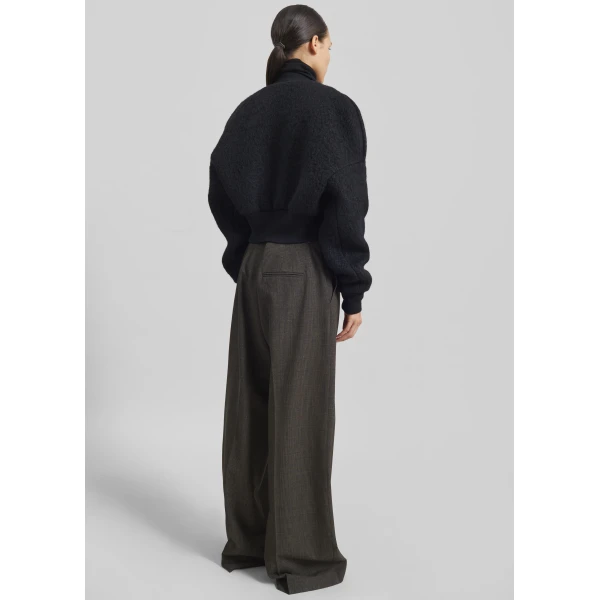The Frankie Shop Dimaro Wool Cropped Bomber Jacket – Black, view 7