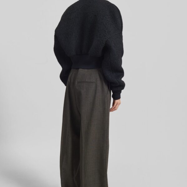 The Frankie Shop Dimaro Wool Cropped Bomber Jacket - Black - Oversized Minimalist Jackets in Black - Shop at Coveti