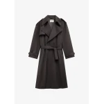 The Frankie Shop Dursley Tailored Trench Coat - Brown - Oversized Minimalist Coats in Brown - Shop at Coveti