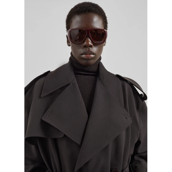 The Frankie Shop Dursley Tailored Trench Coat – Brown, view 5