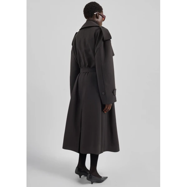 The Frankie Shop Dursley Tailored Trench Coat – Brown, view 9