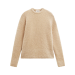The Frankie Shop Ellery Mohair Crewneck Sweater - Beige - Oversized Minimalist Knitwear in Beige - Shop at Coveti