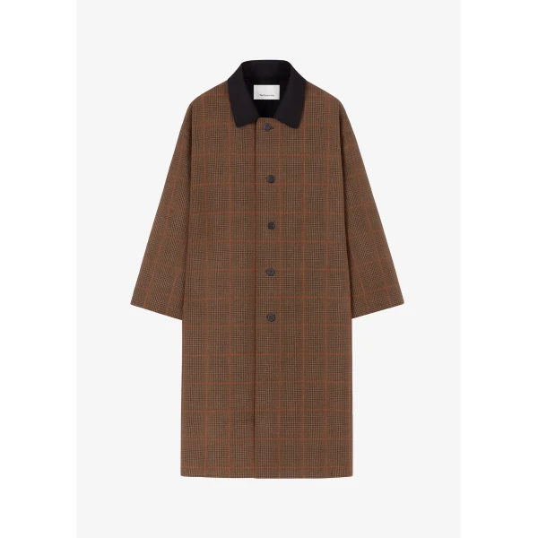 The Frankie Shop Elton Reversible Car Coat – Brown Glen Plaid