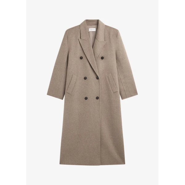 The Frankie Shop Gaia Double Breasted Coat – Taupe Melange, view 8