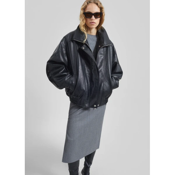 The Frankie Shop Gemonio Faux Leather Jacket – Black, view 4