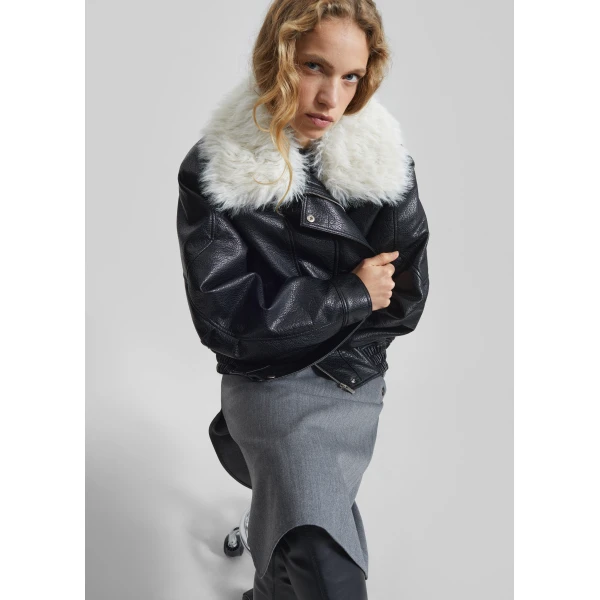 The Frankie Shop Gemonio Faux Leather Jacket – Black, view 5