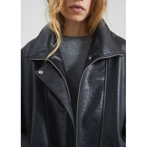 The Frankie Shop Gemonio Faux Leather Jacket – Black, view 7