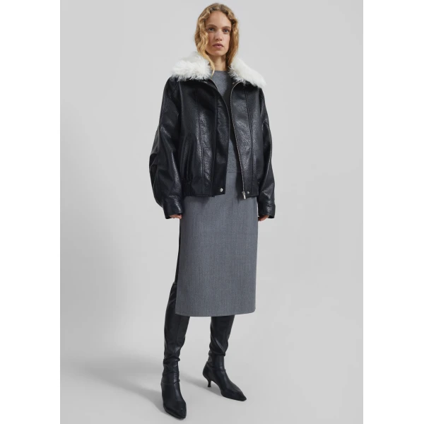 The Frankie Shop Gemonio Faux Leather Jacket – Black, view 8