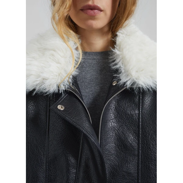 The Frankie Shop Gemonio Faux Leather Jacket – Black, view 9