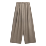 The Frankie Shop Gistel Pleated Pants - Beige Plaid - Oversized Minimalist Pants in Beige - Shop at Coveti