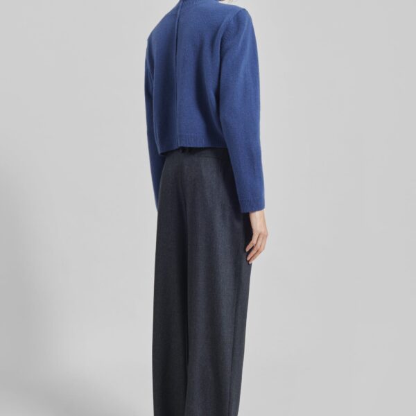 The Frankie Shop Grenaa Wool Turtleneck Sweater - Blue - Oversized Minimalist Knitwear in Blue - Shop at Coveti