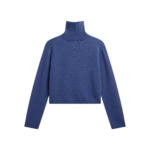 The Frankie Shop Grenaa Wool Turtleneck Sweater - Blue - Oversized Minimalist Knitwear in Blue - Shop at Coveti