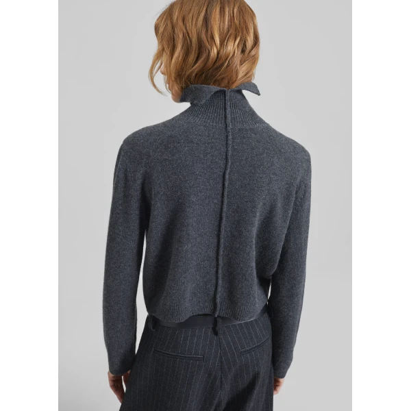 The Frankie Shop Grenaa Wool Turtleneck Sweater – Dark Grey, view 3