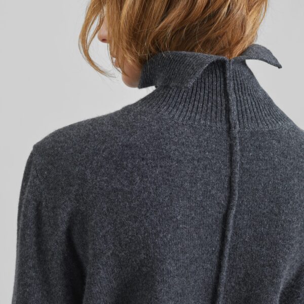 The Frankie Shop Grenaa Wool Turtleneck Sweater - Dark Grey - Oversized Minimalist Knitwear in Grey - Shop at Coveti