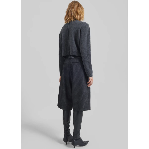 The Frankie Shop Grenaa Wool Turtleneck Sweater – Dark Grey, view 7