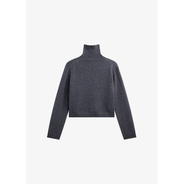 The Frankie Shop Grenaa Wool Turtleneck Sweater – Dark Grey, view 8
