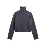 The Frankie Shop Grenaa Wool Turtleneck Sweater - Dark Grey - Oversized Minimalist Knitwear in Grey - Shop at Coveti