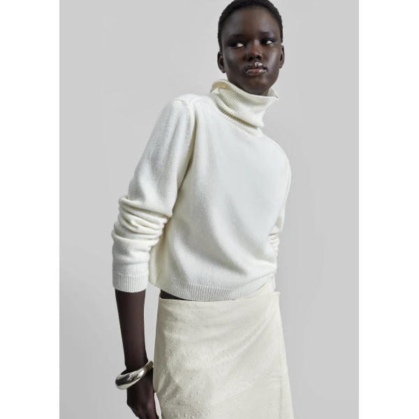 The Frankie Shop Grenaa Wool Turtleneck Sweater – Ivory, view 2