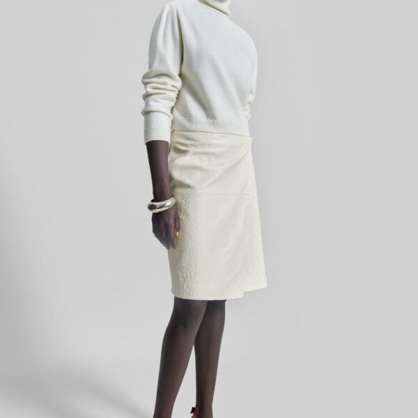 The Frankie Shop Grenaa Wool Turtleneck Sweater - Ivory - Oversized Minimalist Knitwear in Ivory - Shop at Coveti
