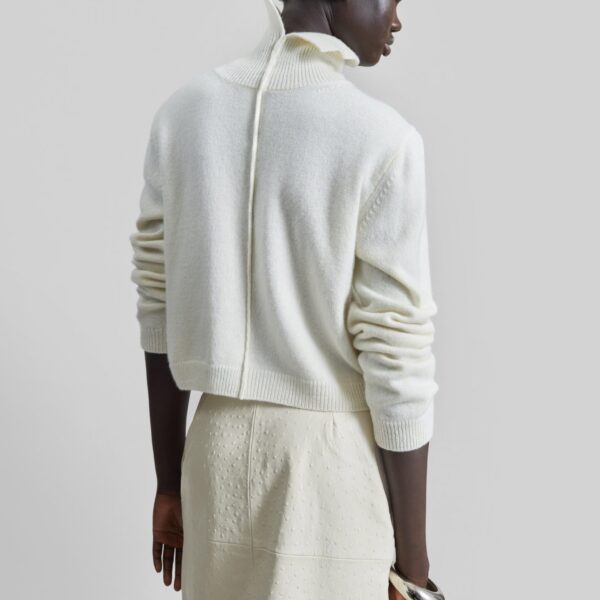 The Frankie Shop Grenaa Wool Turtleneck Sweater - Ivory - Oversized Minimalist Knitwear in Ivory - Shop at Coveti