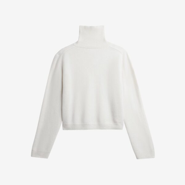 The Frankie Shop Grenaa Wool Turtleneck Sweater - Ivory - Oversized Minimalist Knitwear in Ivory - Shop at Coveti