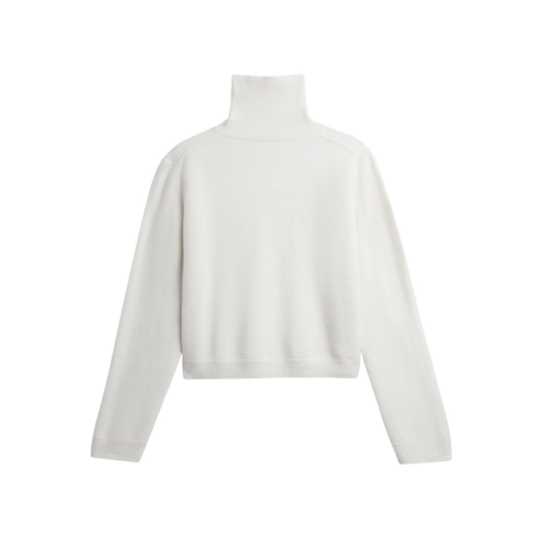 The Frankie Shop Grenaa Wool Turtleneck Sweater - Ivory - Oversized Minimalist Knitwear in Ivory - Shop at Coveti