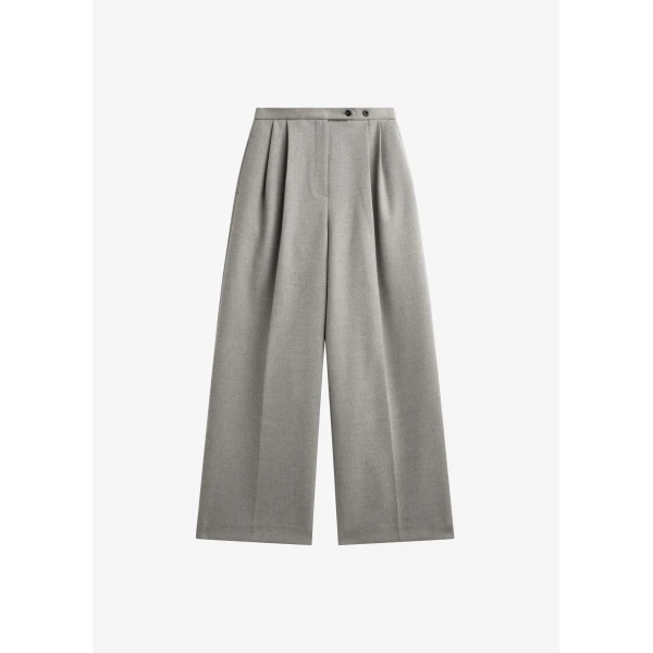 The Frankie Shop Haflso Pleated Wide Trousers – Beige Melange, view 8