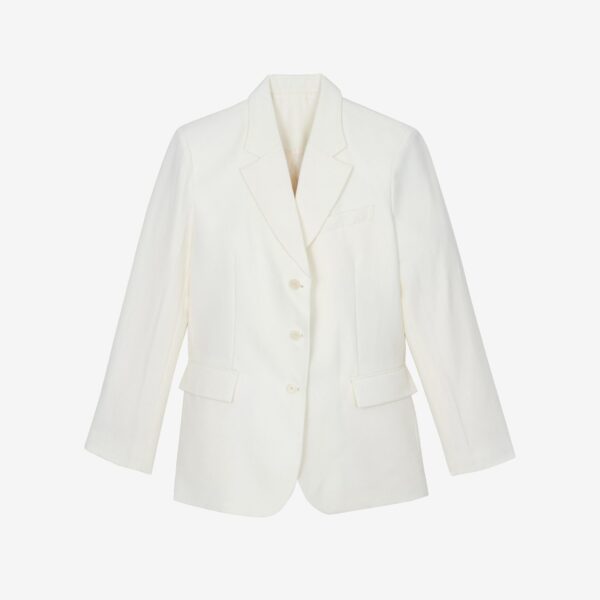 The Frankie Shop Halser Oversized Blazer - Ivory - Oversized Minimalist Jackets in Ivory - Shop at Coveti