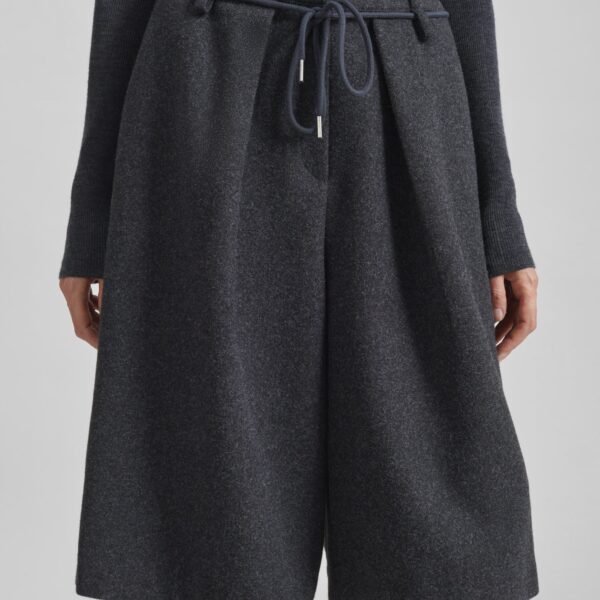 The Frankie Shop Hemavan Bermuda Shorts - Dark Grey - Oversized Minimalist Shorts in Grey - Shop at Coveti