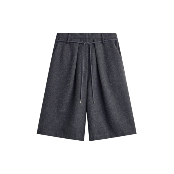 The Frankie Shop Hemavan Bermuda Shorts - Dark Grey - Oversized Minimalist Shorts in Grey - Shop at Coveti