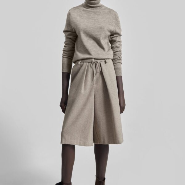 The Frankie Shop Hemavan Bermuda Shorts - Taupe - Oversized Minimalist Shorts in Brown - Shop at Coveti