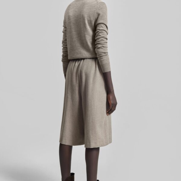 The Frankie Shop Hemavan Bermuda Shorts - Taupe - Oversized Minimalist Shorts in Brown - Shop at Coveti