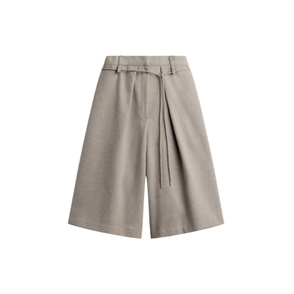 The Frankie Shop Hemavan Bermuda Shorts - Taupe - Oversized Minimalist Shorts in Brown - Shop at Coveti