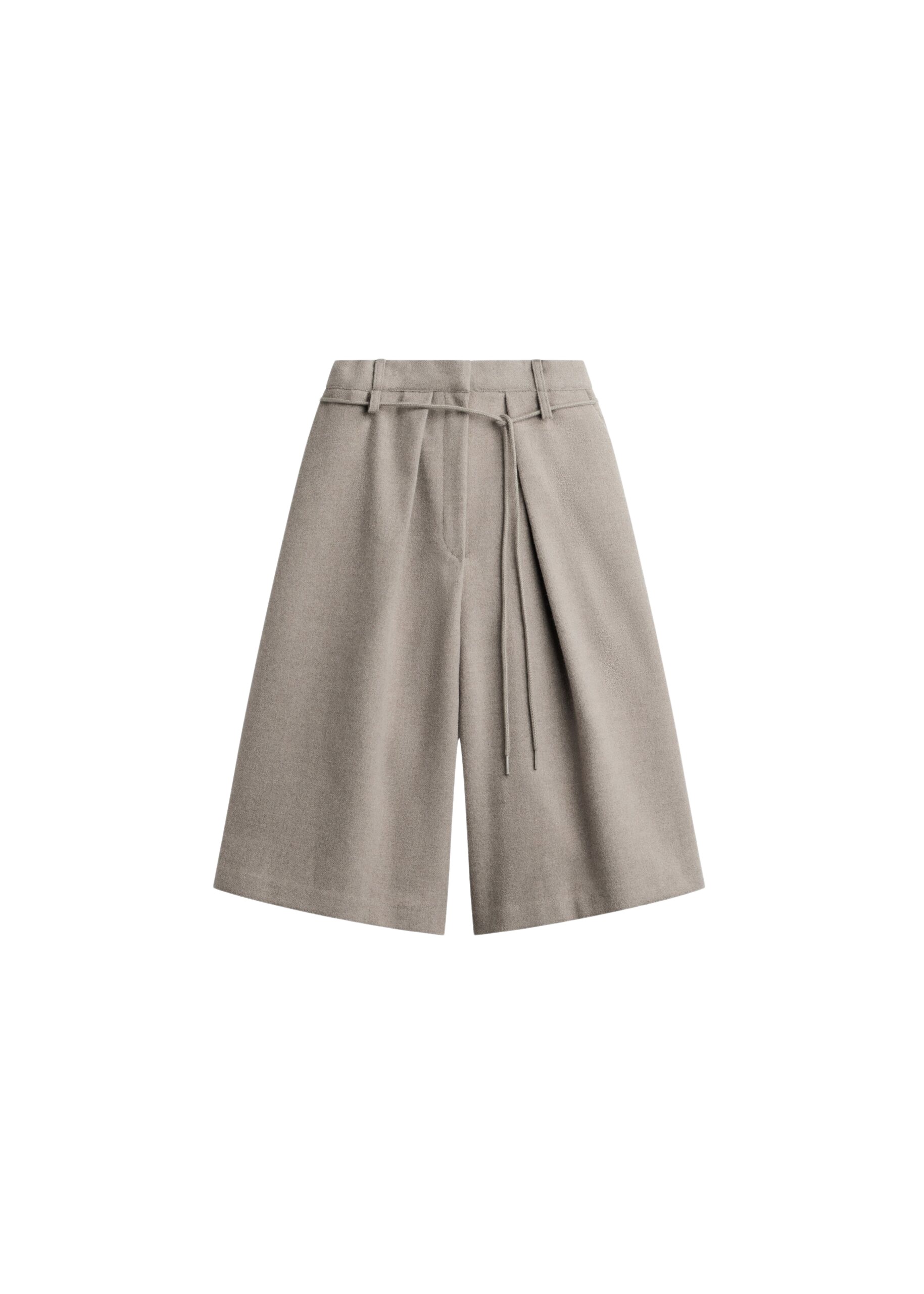 The Frankie Shop Hemavan Bermuda Shorts - Taupe - Oversized Minimalist Shorts in Brown - Shop at Coveti