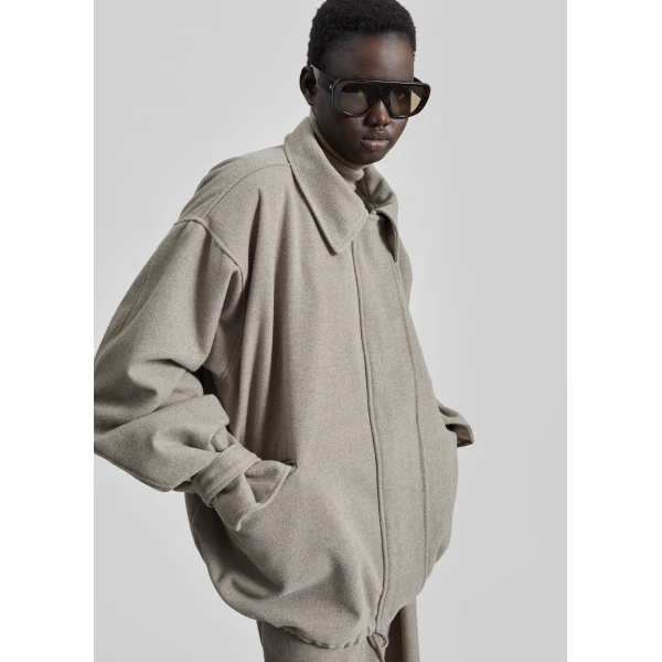 The Frankie Shop Hemavan Faux Fur Lined Jacket – Taupe, view 5