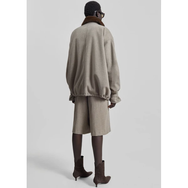 The Frankie Shop Hemavan Faux Fur Lined Jacket – Taupe, view 8
