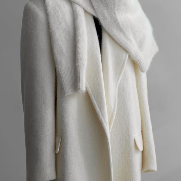 The Frankie Shop John Oversized Coat - Ivory - Oversized Minimalist Coats in Ivory - Shop at Coveti