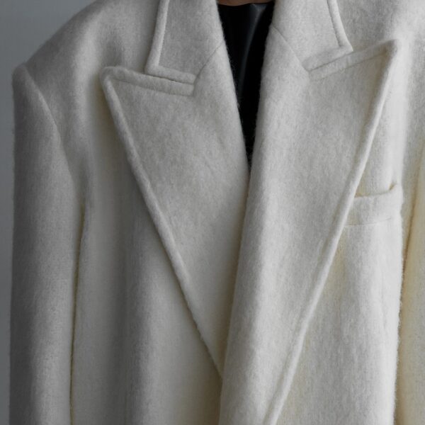 The Frankie Shop John Oversized Coat - Ivory - Oversized Minimalist Coats in Ivory - Shop at Coveti