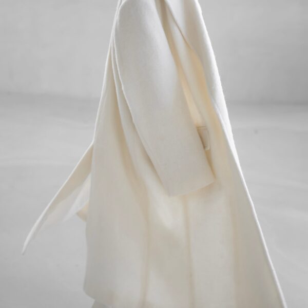 The Frankie Shop John Oversized Coat - Ivory - Oversized Minimalist Coats in Ivory - Shop at Coveti