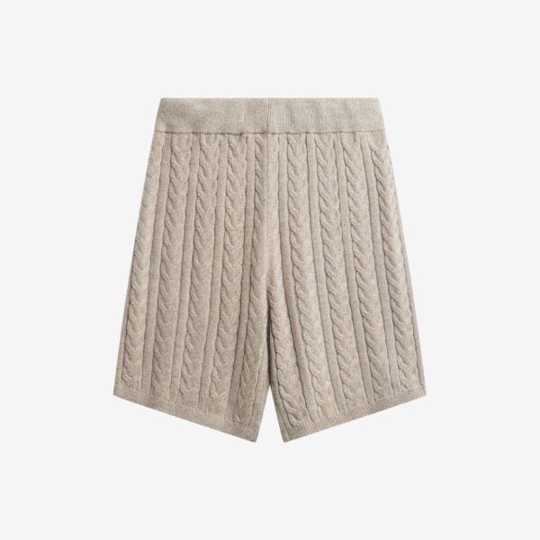 The Frankie Shop Karmoy Cable Knit Shorts - Beige - Oversized Minimalist Shorts in Beige - Shop at Coveti