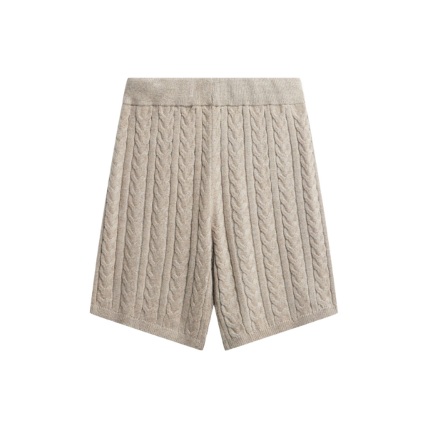 The Frankie Shop Karmoy Cable Knit Shorts - Beige - Oversized Minimalist Shorts in Beige - Shop at Coveti