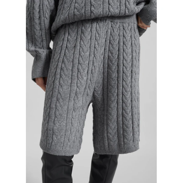 The Frankie Shop Karmoy Cable Knit Shorts – Grey, view 5