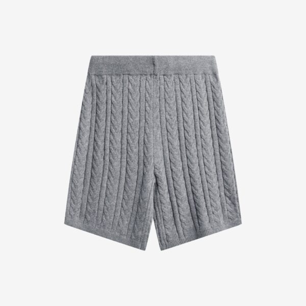 The Frankie Shop Karmoy Cable Knit Shorts - Grey - Oversized Minimalist Shorts in Grey - Shop at Coveti