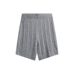 The Frankie Shop Karmoy Cable Knit Shorts - Grey - Oversized Minimalist Shorts in Grey - Shop at Coveti