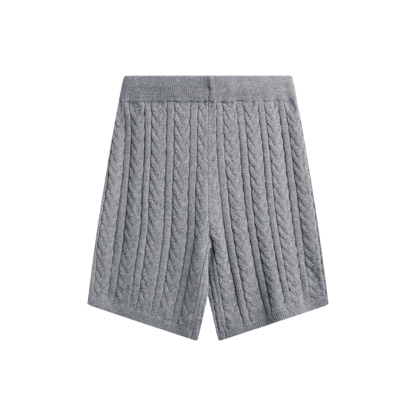 The Frankie Shop Karmoy Cable Knit Shorts - Grey - Oversized Minimalist Shorts in Grey - Shop at Coveti