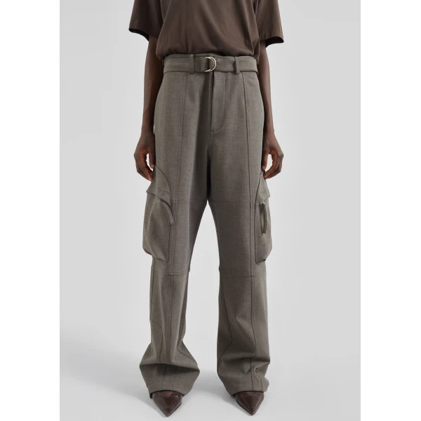 The Frankie Shop Kelly Double Weave Cargo Pants – Taupe Melange, view 5