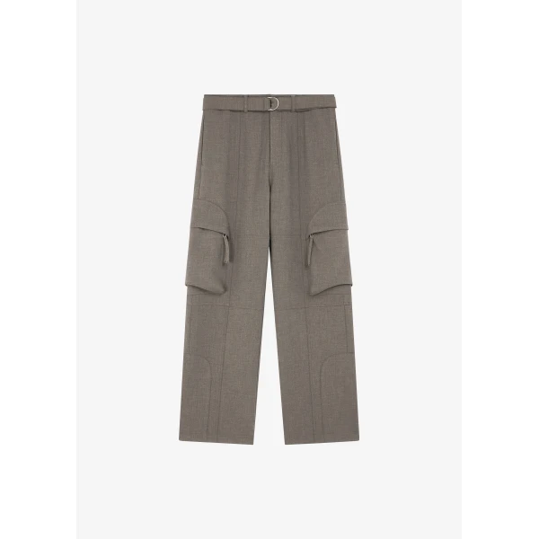 The Frankie Shop Kelly Double Weave Cargo Pants – Taupe Melange, view 9